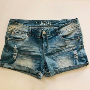 Rue 21 Frayed-Edge Stretch Denim Jean Shorts